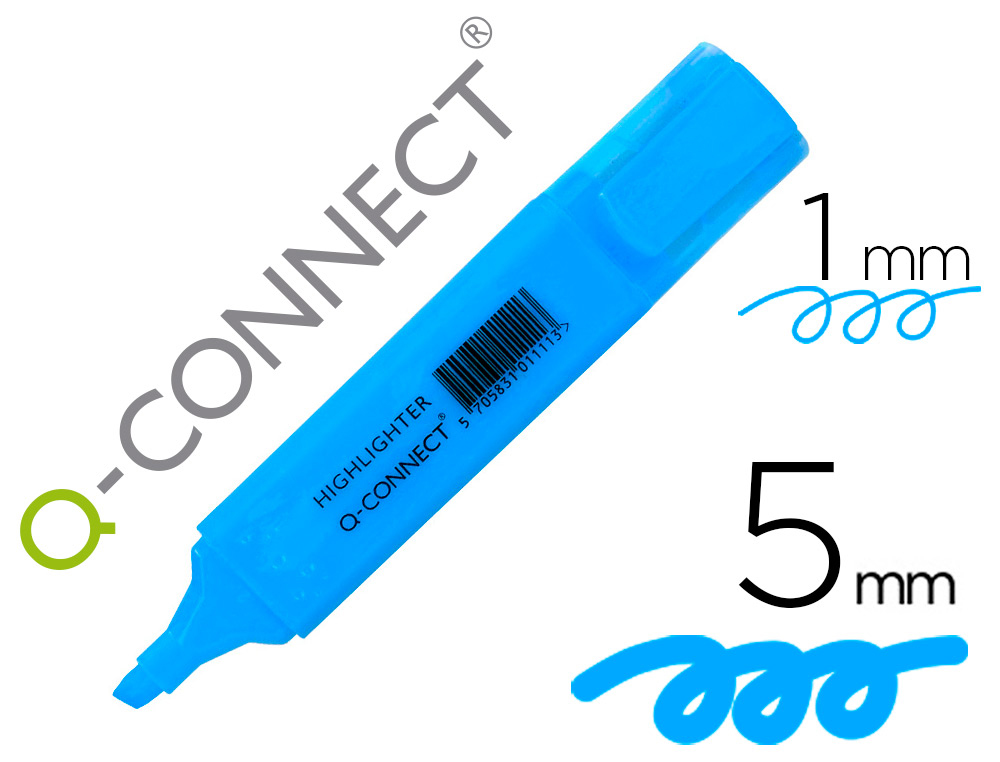 SURLIGNEUR Q-CONNECT TRAC 2/5 MM POINTE BISEAUTE COULEURS CLATANTES BLEU