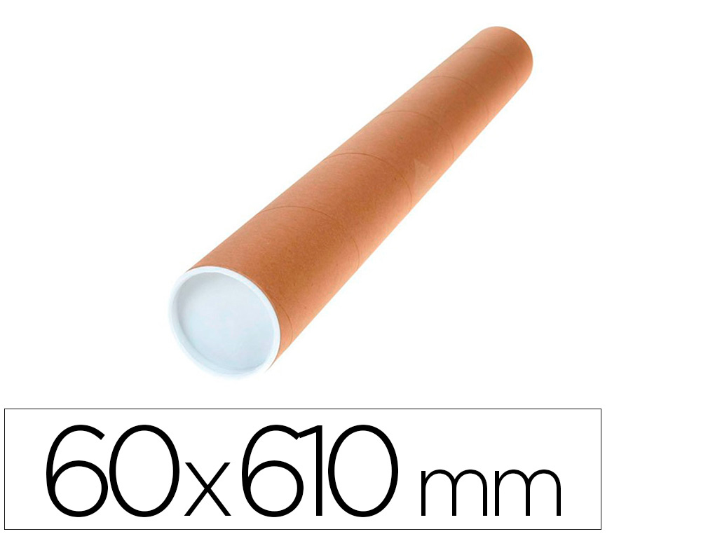 TUBE PORTE-DOCUMENTS Q-CONNECTCARTON ENCOLLE 1,8MM FORMAT A160X640MM COUVERCLE PLASTIQUE  TRES RESISTANT